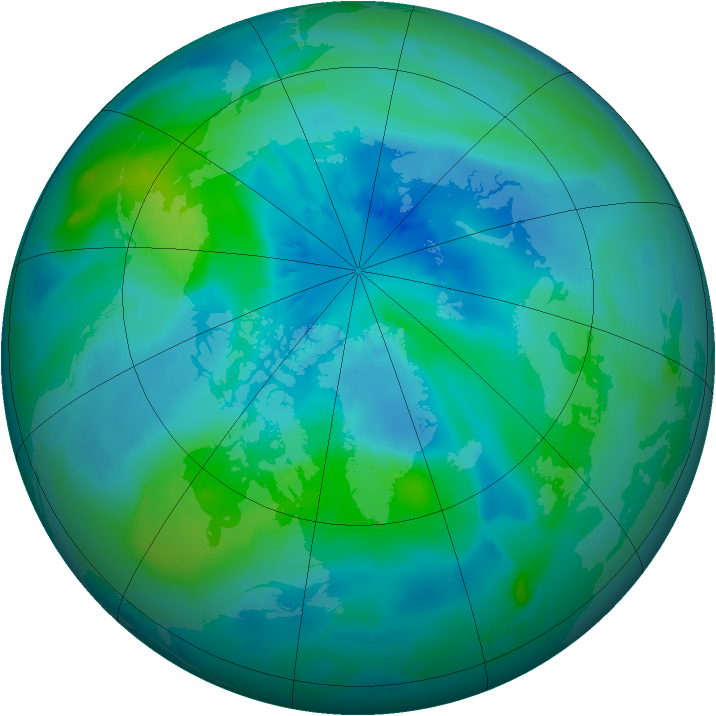 Arctic ozone map for 21 September 2012